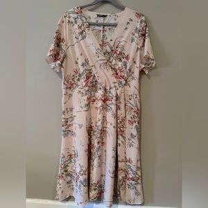 Floral Faux Wrap Dress